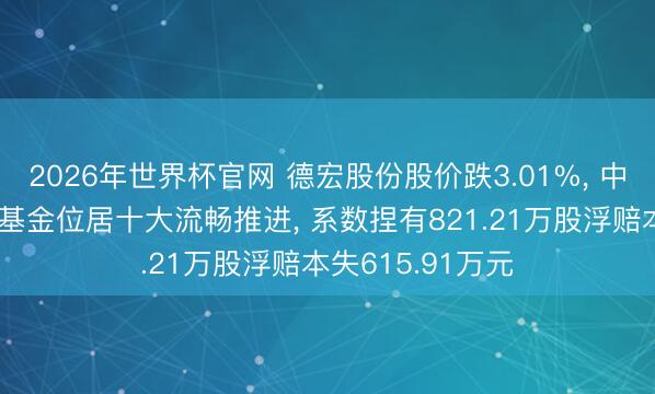 2026年世界杯官网 德宏股份股价跌3.01%， 中原基金旗下2只基金位居十大流畅推进， 系数捏有821.21万股浮赔本失615.91万元