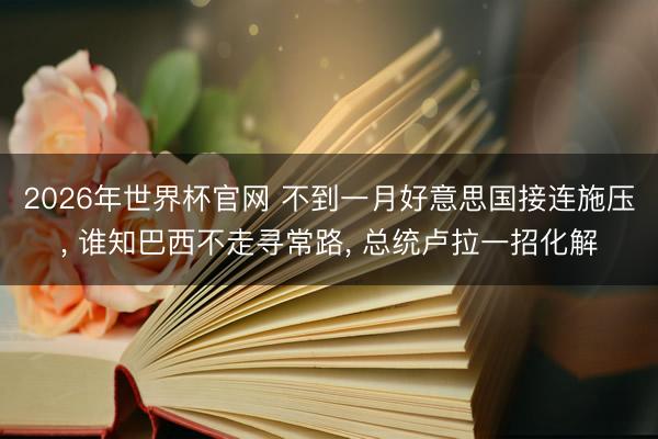 2026年世界杯官网 不到一月好意思国接连施压, 谁知巴西不走寻常路, 总统卢拉一招化解