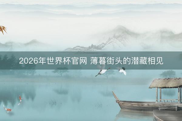 2026年世界杯官网 薄暮街头的潜藏相见