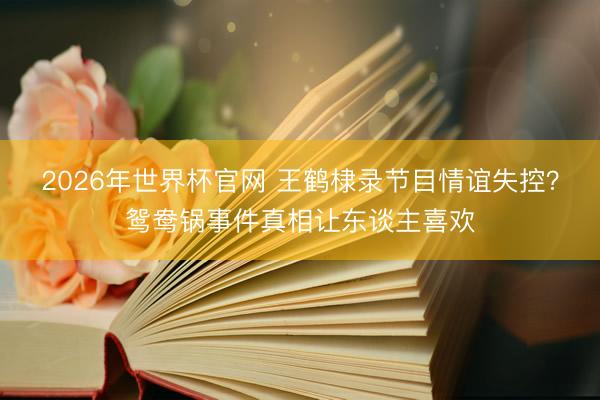 2026年世界杯官网 王鹤棣录节目情谊失控？鸳鸯锅事件真相让东谈主喜欢